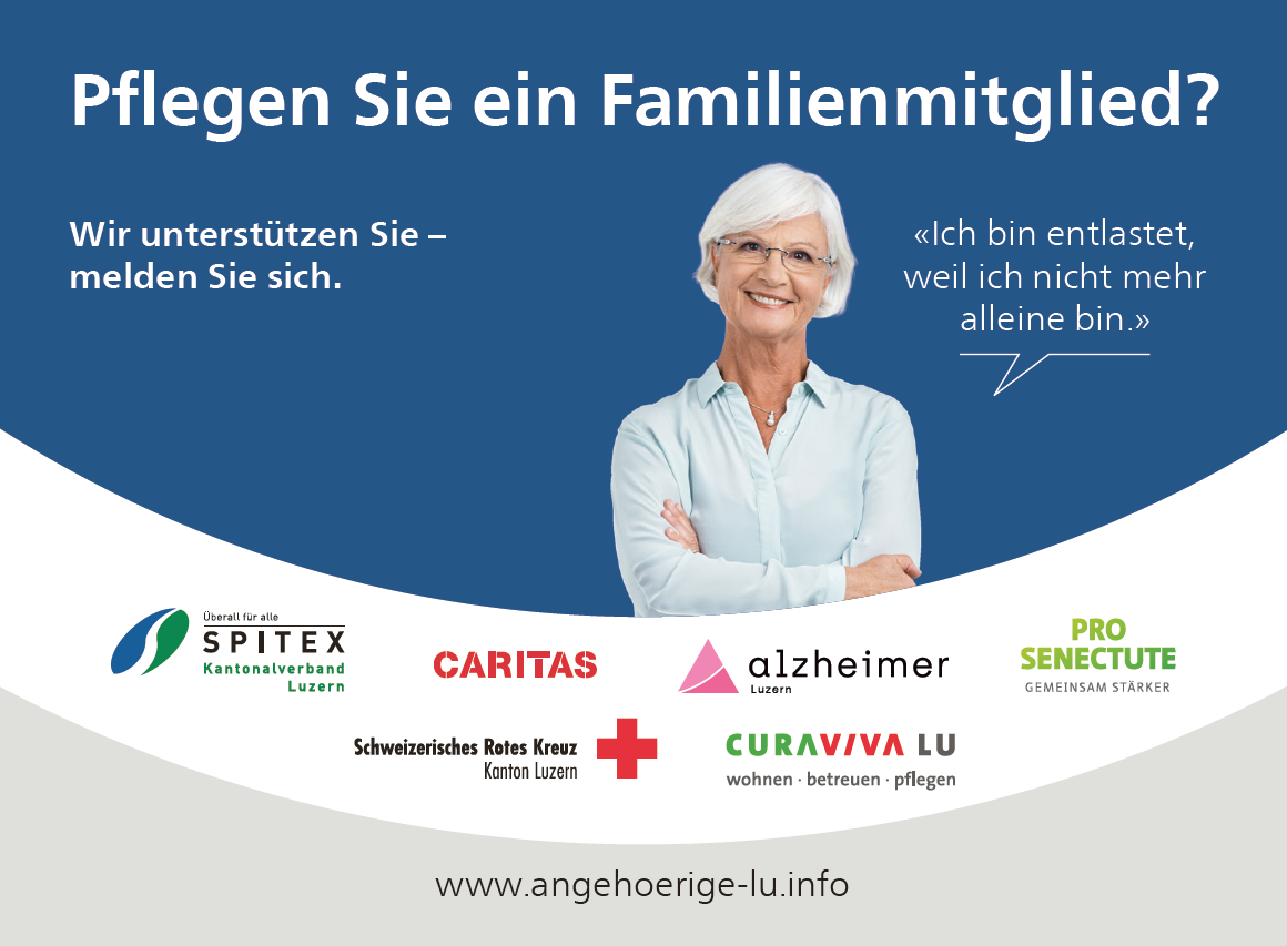 Diverse Organisationen aus Luzern unterstützen pflegende Angehörige