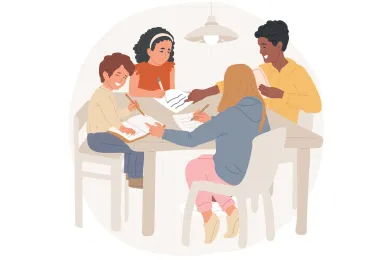 Symbolbild Illustration Gruppennachhilfe