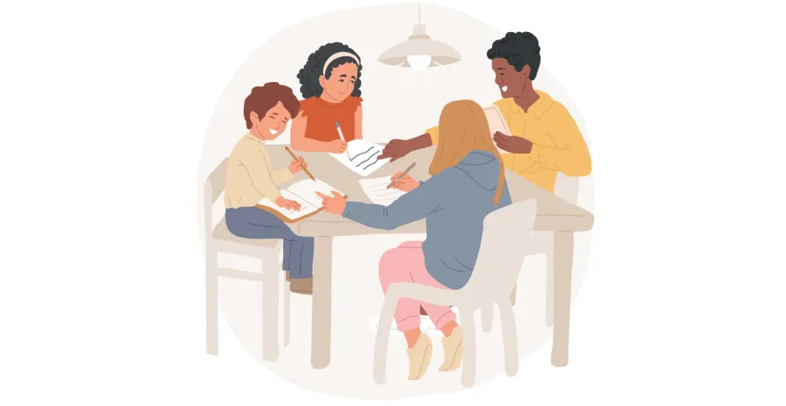 Symbolbild Illustration Gruppennachhilfe
